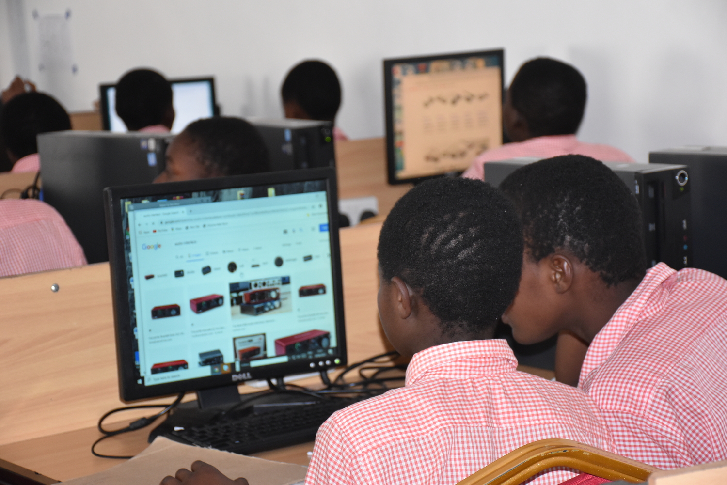 Form One Students in JAMS Computer Science Class