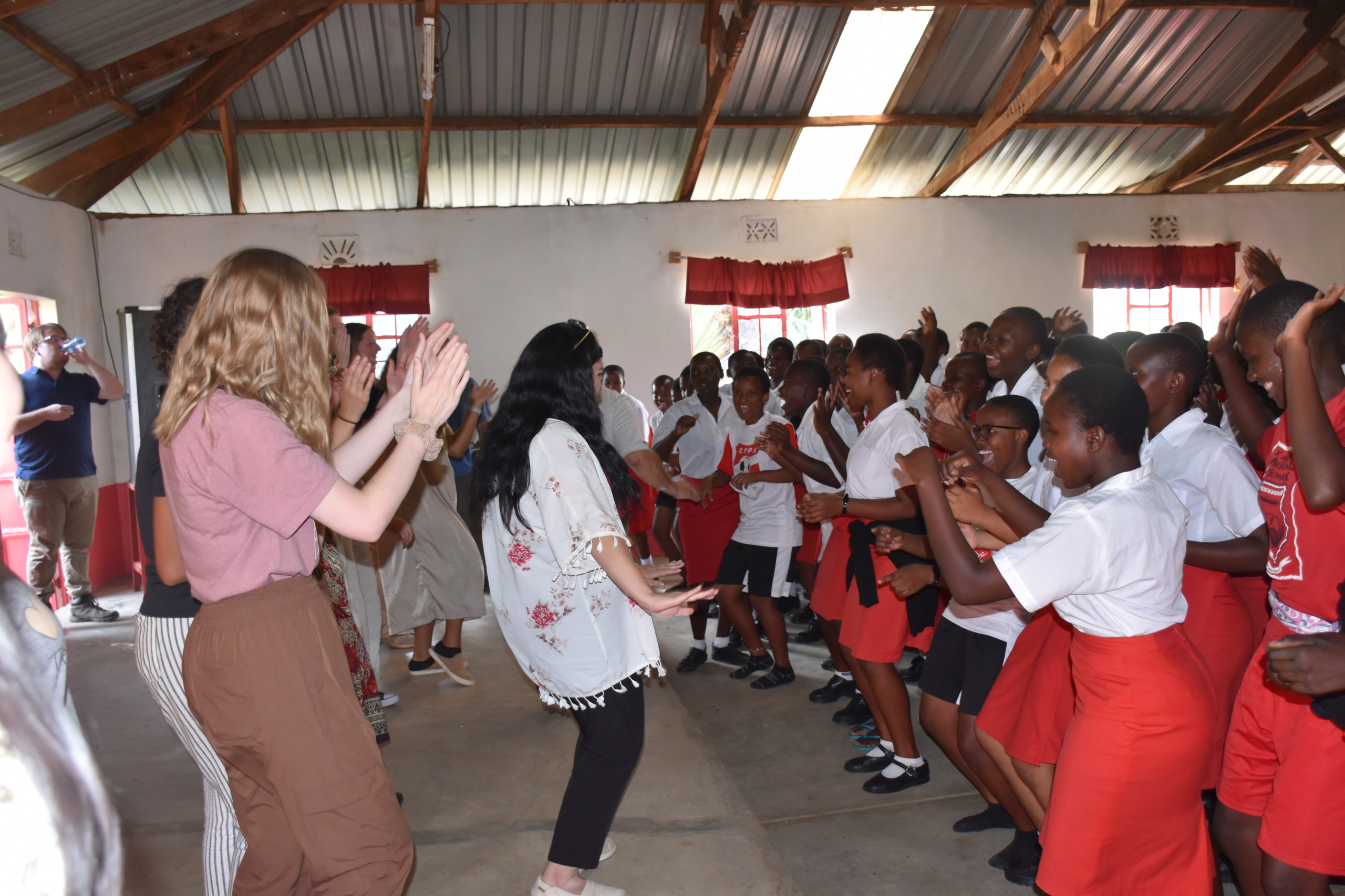 Fulbright Visit Celebration NIU Participants and JAMS Students Dance Together