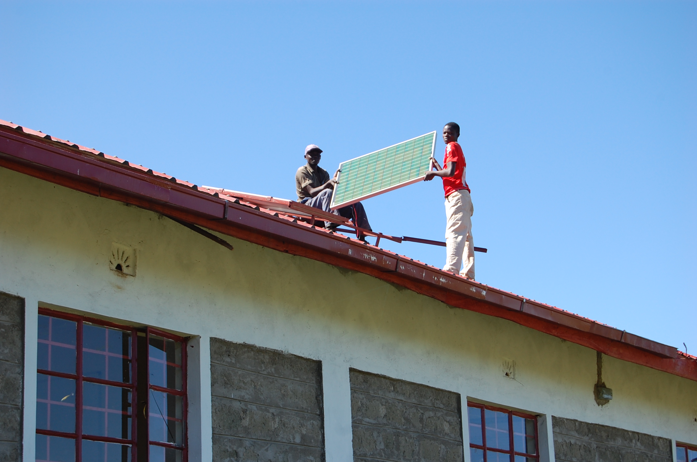 Installing solar panel on a JAMS building